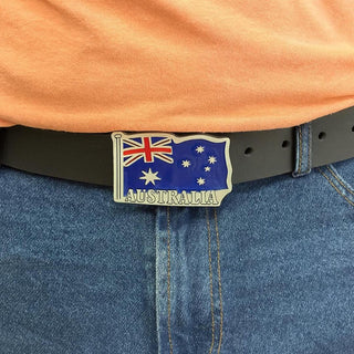 Pewter Belt Buckle Australian Flag - Large - Buckingham Pewter