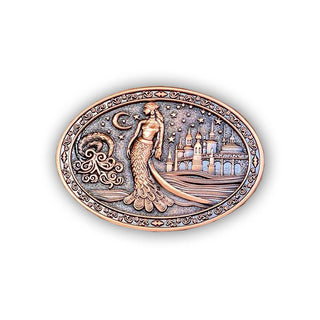 Belt Buckle Featuring the Sumerian Goddess Inanna - Buckingham Pewter