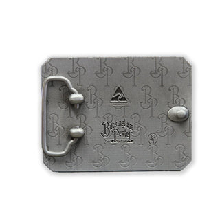 Custom Long Horn Design Belt Buckle - Buckingham Pewter
