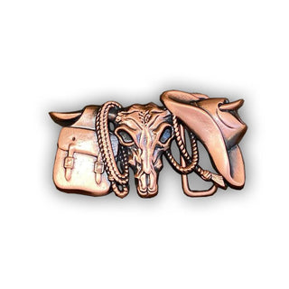 Roped and Wrangled Western Belt Buckle - Buckingham Pewter