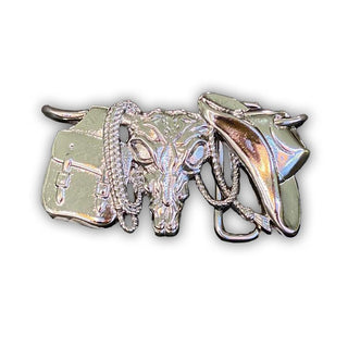 Roped and Wrangled Western Belt Buckle - Buckingham Pewter