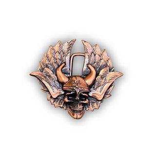 Welcome to Valhalla Skull Belt Buckle - Buckingham Pewter