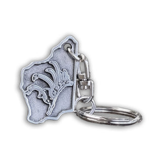 WA Kangaroo Paw Pewter Keyring - Buckingham Pewter