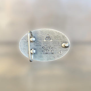 Buckingham Pewter Yin and Yang Belt Buckle with Elegant Design and Textured Finish