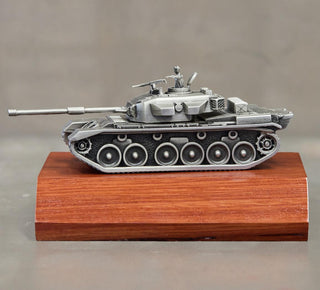 Buckingham Pewter Mark V Centurion Tank model figurine displayed on a wooden base