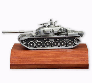 Buckingham Pewter Mark V Centurion Tank model figurine on a wooden display base