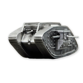Buckingham Pewter Mark V Landship Tank Model in Detailed Silver Finish for Collectors