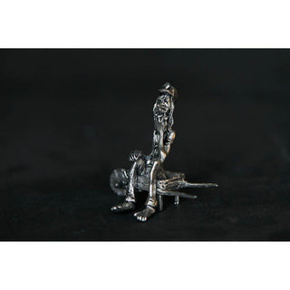 BP003 Pewter Miner Comical sitting on wheelbarrow-Buckingham Pewter