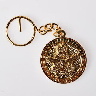 The Royal Australian Airforce Pewter Keyring GOLD PLATED