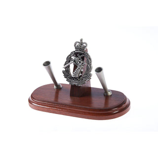 The Royal Australian Army Dental Corps Double Desk Set & Pen Holder (RAADC)-Buckingham Pewter