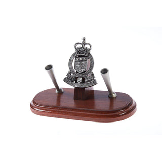 The Royal Australian Army Ordnance Corps Double Desk Set & Pen Holder (RAAOC)-Buckingham Pewter