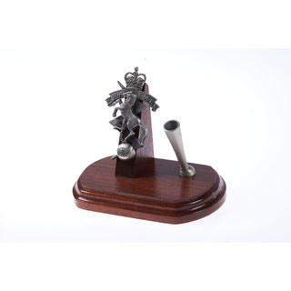 The Royal Australian Corps of Electrical and Mechanical Engineers Single Desk Set & Pen Holder (RAEME)-Buckingham Pewter