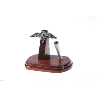 The Royal Australian Regiment Pewter Single Desk Set & Pen Holder Wings (RAR)-Buckingham Pewter