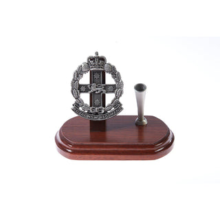 The Royal New South Wales Regiment Single Desk Set & Pen Holder (RNSWR)-Buckingham Pewter
