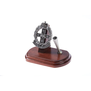 The Royal New South Wales Regiment Single Desk Set & Pen Holder (RNSWR)-Buckingham Pewter