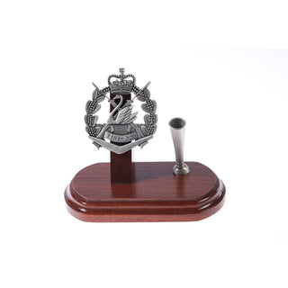 The Royal Western Australian Regiment Single Desk Set & Pen Holder (RWAR)-Buckingham Pewter