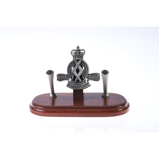 The Royal Military College, Duntroon, Double Desk Set & Pen Holder-Buckingham Pewter