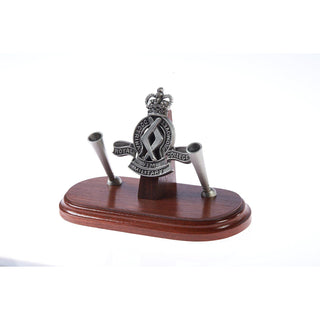 The Royal Military College, Duntroon, Double Desk Set & Pen Holder-Buckingham Pewter