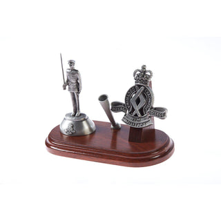 The Royal Military College, Duntroon, Desk Set with Pen Holder & B109 Figurine-Buckingham Pewter