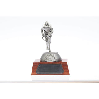 Charging Digger figurine by Buckingham Pewter on a wooden base, showcasing detailed craftsmanship.