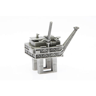 Buckingham Pewter Offshore Oil Rig Figurine with Detailed Design and Sturdy Base